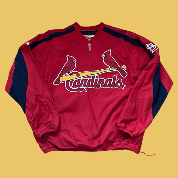 ❗️SOLD❗️Majestic Athletic MLB St. Louis Cardinals Windbreaker Pullover Jacket - Picture 1 of 15